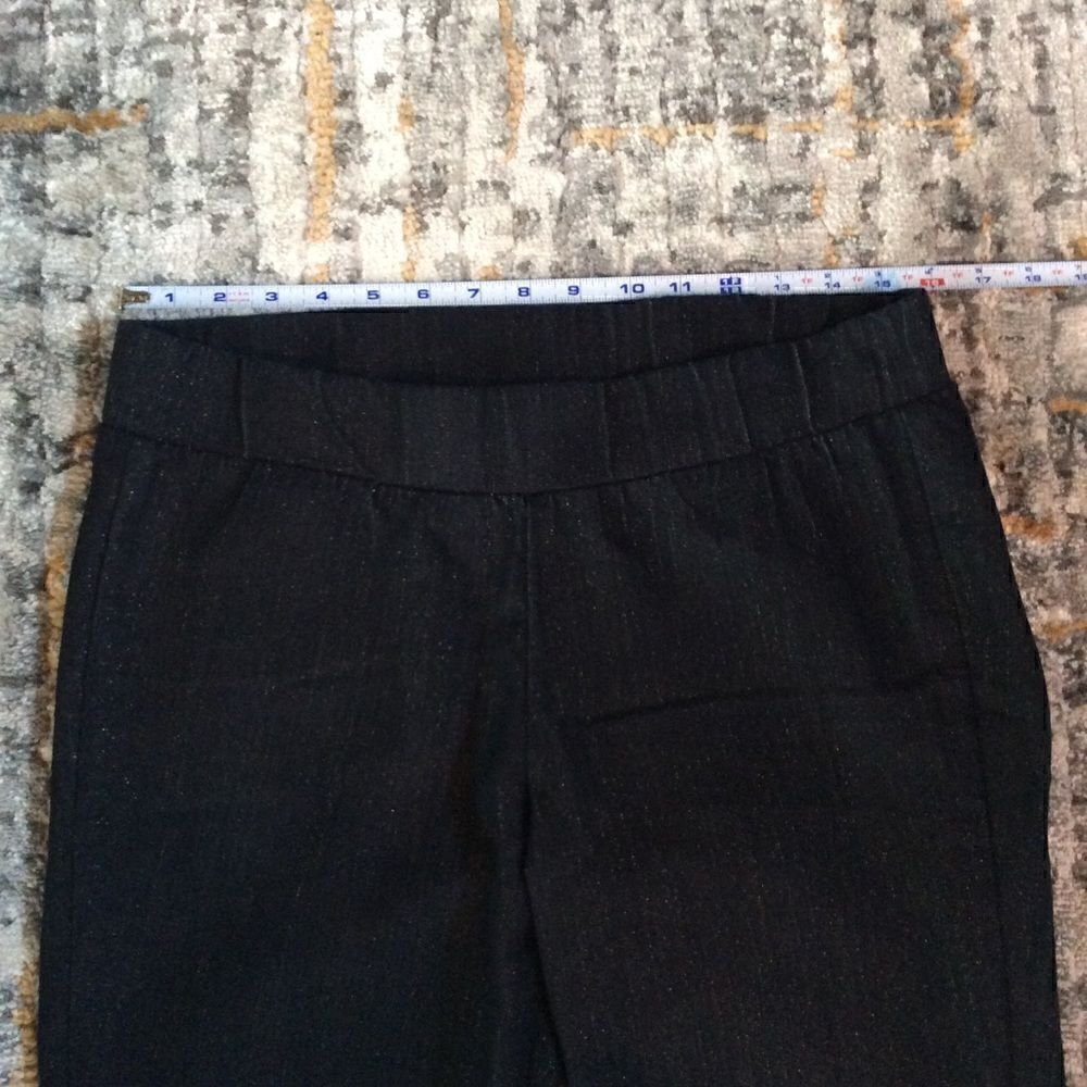 SOFT SURROUNDINGS COTTON BLACK/METALLIC PULL ON PANTS! - Picture 3 of 5